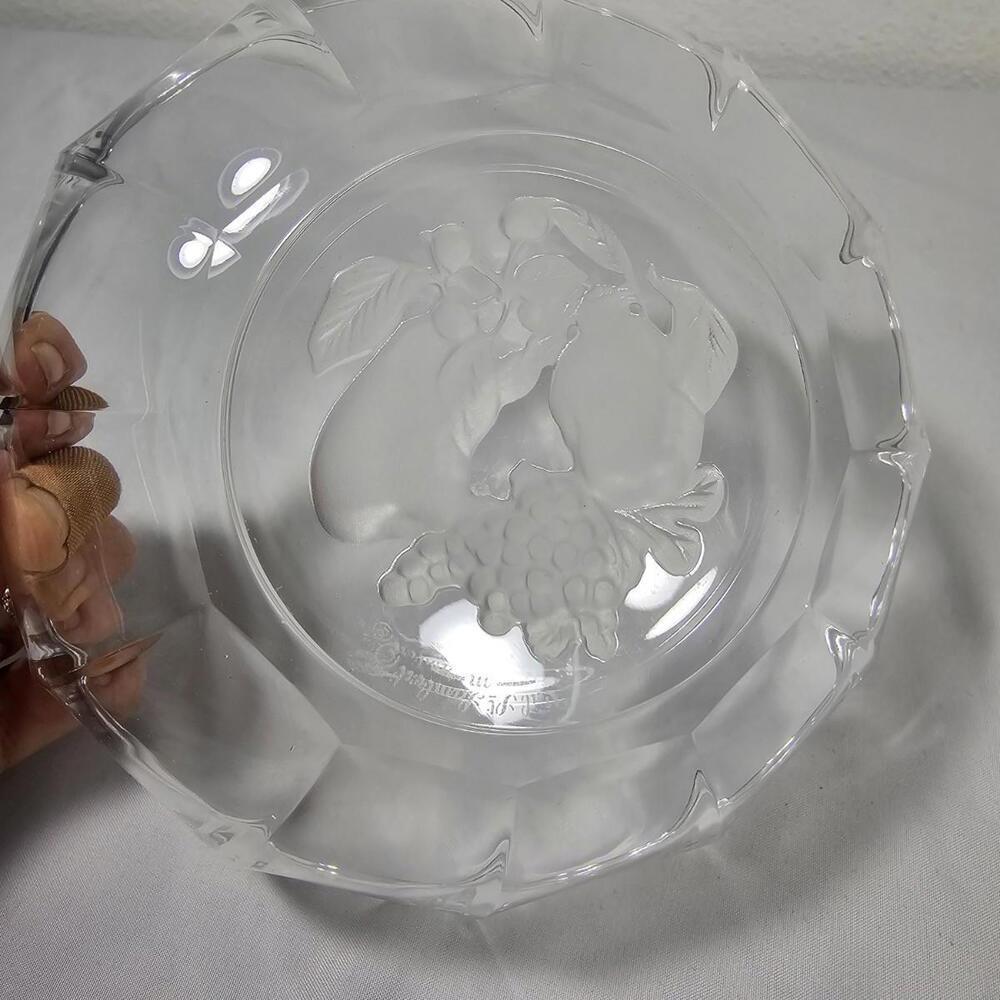 Vtg Val saint lambert belgium Coupe Gardenia crystal fruit Bowl brussels 6" - Picture 3 of 7